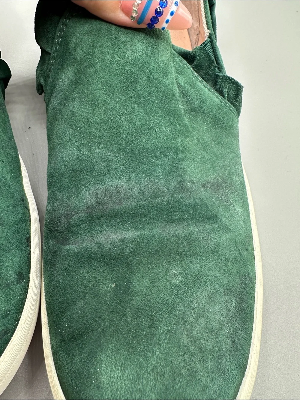 Kate Spade New York Lilly Suede Slip On Sneakers Women 7M Dark Green